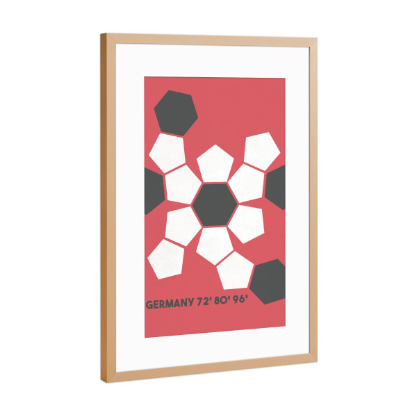 Poster mit Rahmen Kupfer "Koordinaten" artboxONE - Sport / Fußball