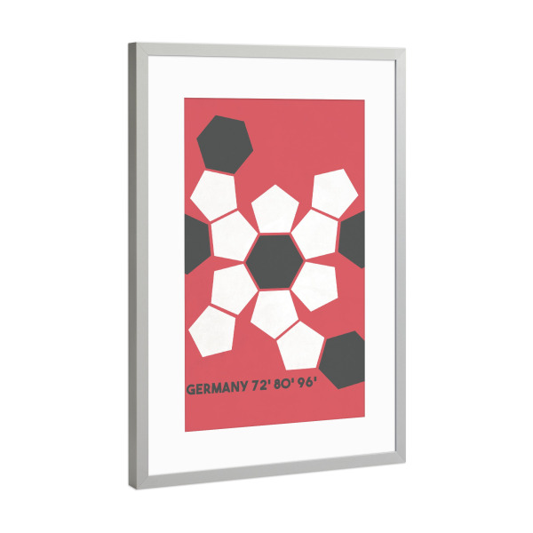 Poster mit Rahmen Silber "Koordinaten" artboxONE - Sport / Fußball