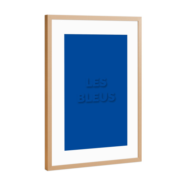 Poster mit Rahmen Kupfer "Bleus" artboxONE - Typografie,Sport / Fußball - Les bleus,Fußball,Em,Nationalmannschaft,Frankreich