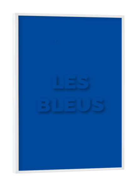 Poster mit weißem Rahmen "Bleus" artboxONE - Typografie,Sport / Fußball - Les bleus,Fußball,Em,Nationalmannschaft,Frankreich
