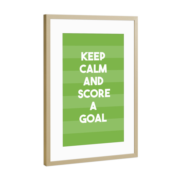 Poster mit Rahmen Gold "Keep calm" artboxONE - Typografie,Sport / Fußball - Fußball,Em,Nationalmannschaft,Statement,Beschriftung