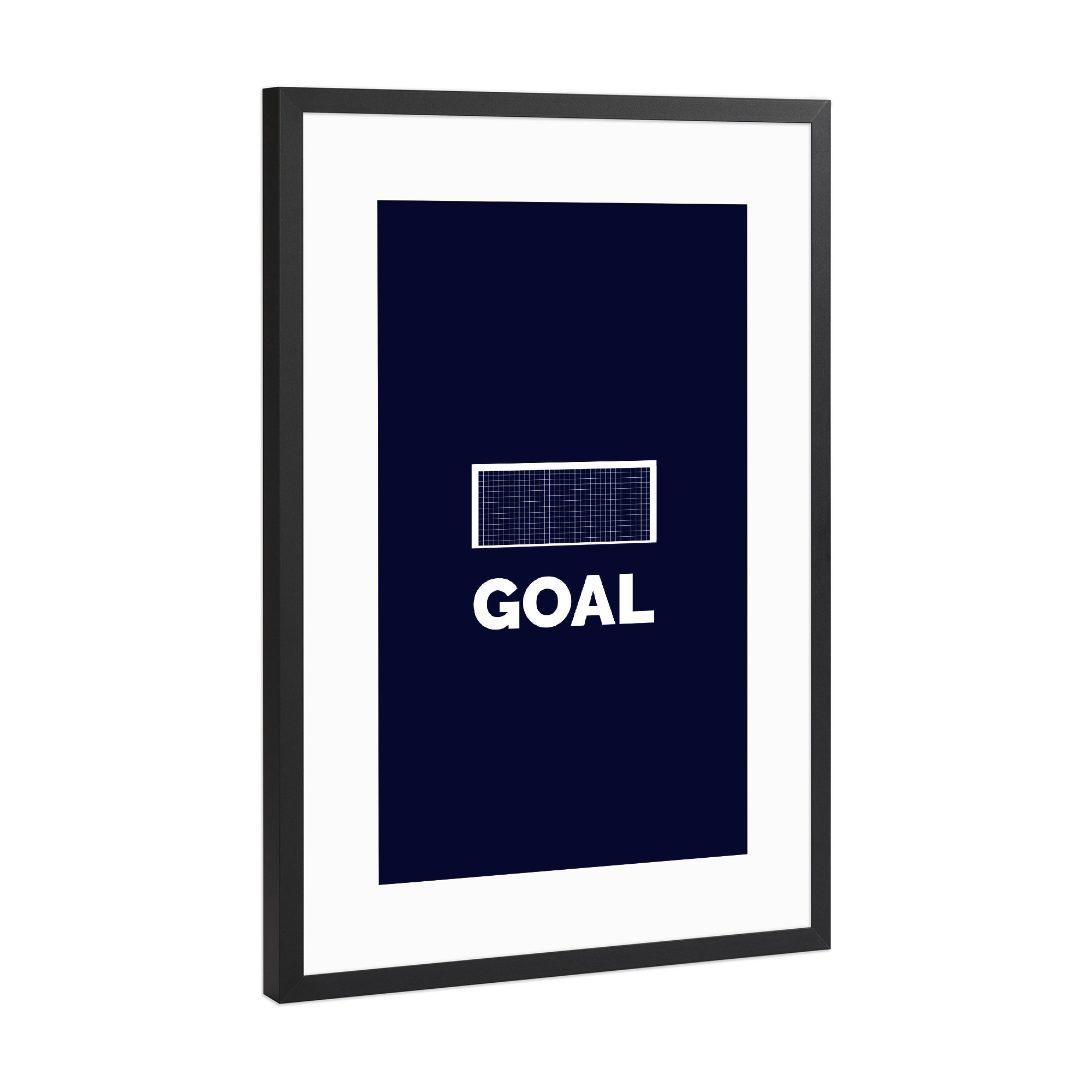 Poster mit Rahmen Schwarz (Metallic) "Goal" artboxONE - Typografie,Sport / Fußball - Fußball,Em,Nationalmannschaft,Deutschland,Ball,Tor,Freude