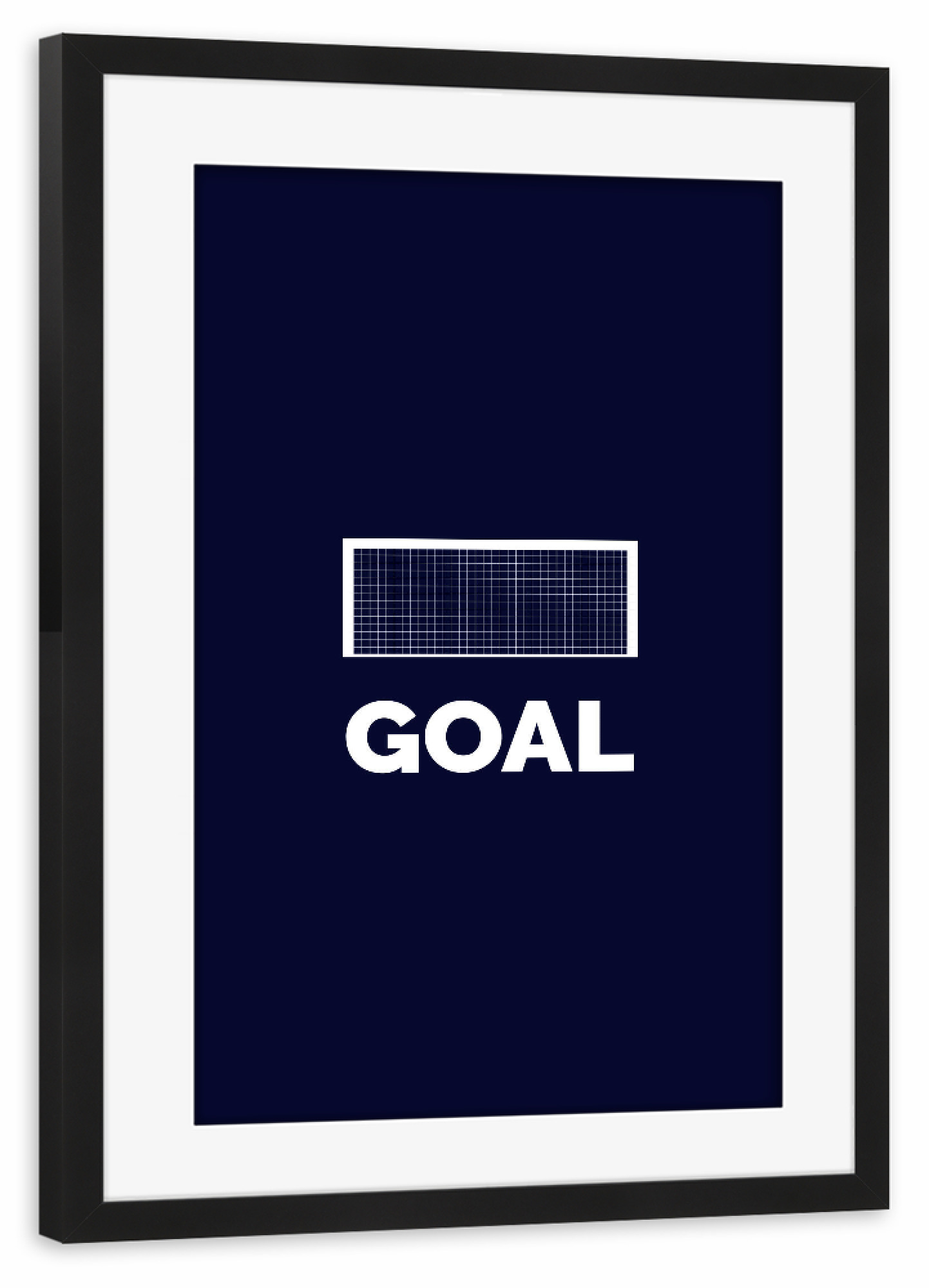 Poster mit Rahmen schwarz "Goal" artboxONE - Typografie,Sport / Fußball - Fußball,Em,Nationalmannschaft,Deutschland,Ball,Tor,Freude
