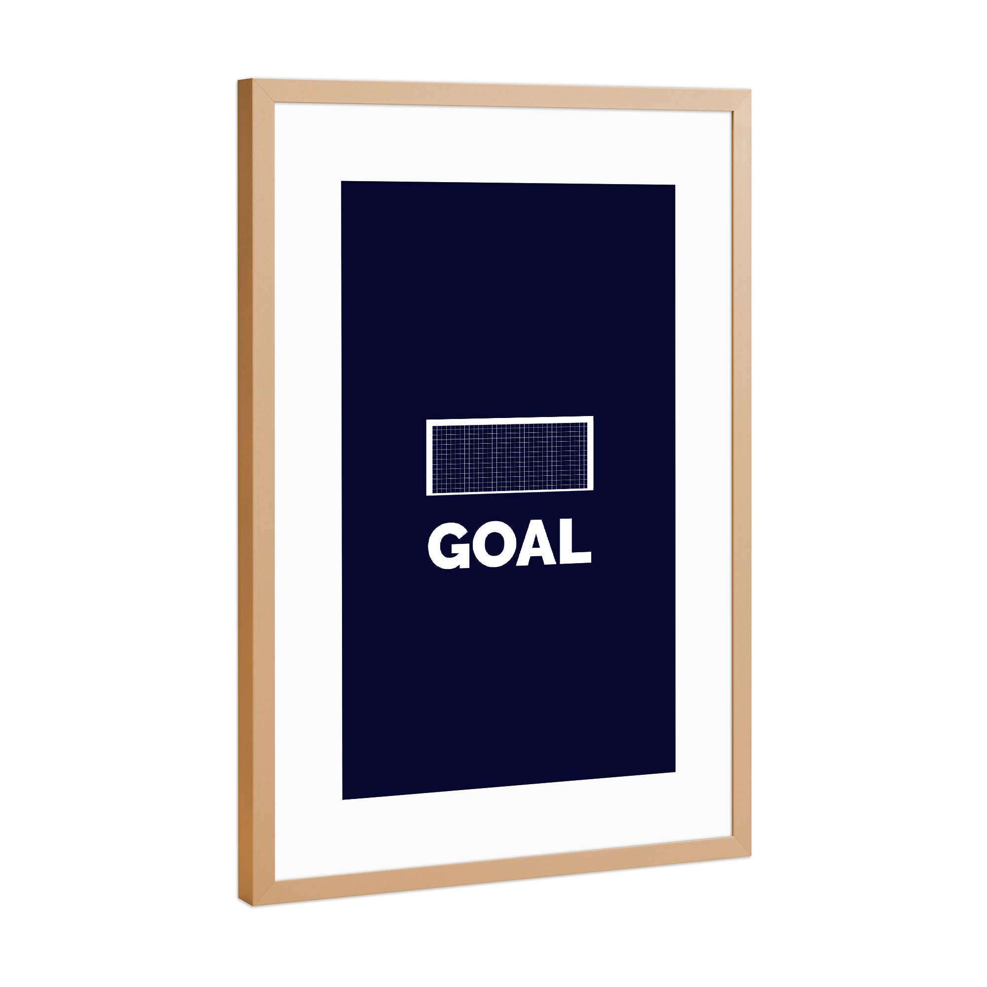 Poster mit Rahmen Kupfer "Goal" artboxONE - Typografie,Sport / Fußball - Fußball,Em,Nationalmannschaft,Deutschland,Ball,Tor,Freude