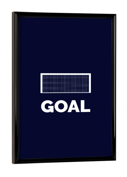Poster mit schwarzem Rahmen "Goal" artboxONE - Typografie,Sport / Fußball - Fußball,Em,Nationalmannschaft,Deutschland,Ball,Tor,Freude