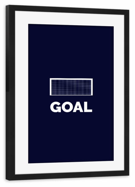 Poster mit Rahmen schwarz "Goal" artboxONE - Typografie,Sport / Fußball - Fußball,Em,Nationalmannschaft,Deutschland,Ball,Tor,Freude