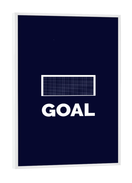 Poster mit weißem Rahmen "Goal" artboxONE - Typografie,Sport / Fußball - Fußball,Em,Nationalmannschaft,Deutschland,Ball,Tor,Freude