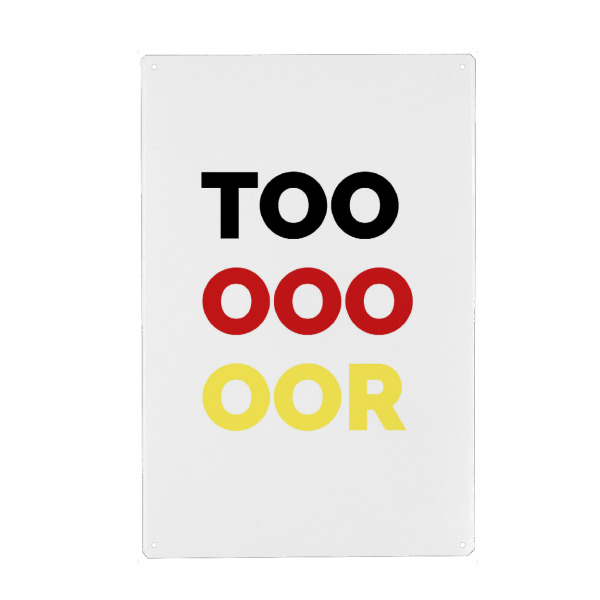 Metall Poster "Tor" artboxONE - Typografie,Schwarzweiß,Sport / Fußball - Fußball,Nationalmannschaft,Deutschland,Ball,Eingelocht - Blechschild