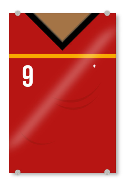 Acrylglasbild "Nummer 9" artboxONE - Typografie,Sport / Fußball - Spanien,Fußball,Em,Nationalmannschaft,Deutschland,Ball
