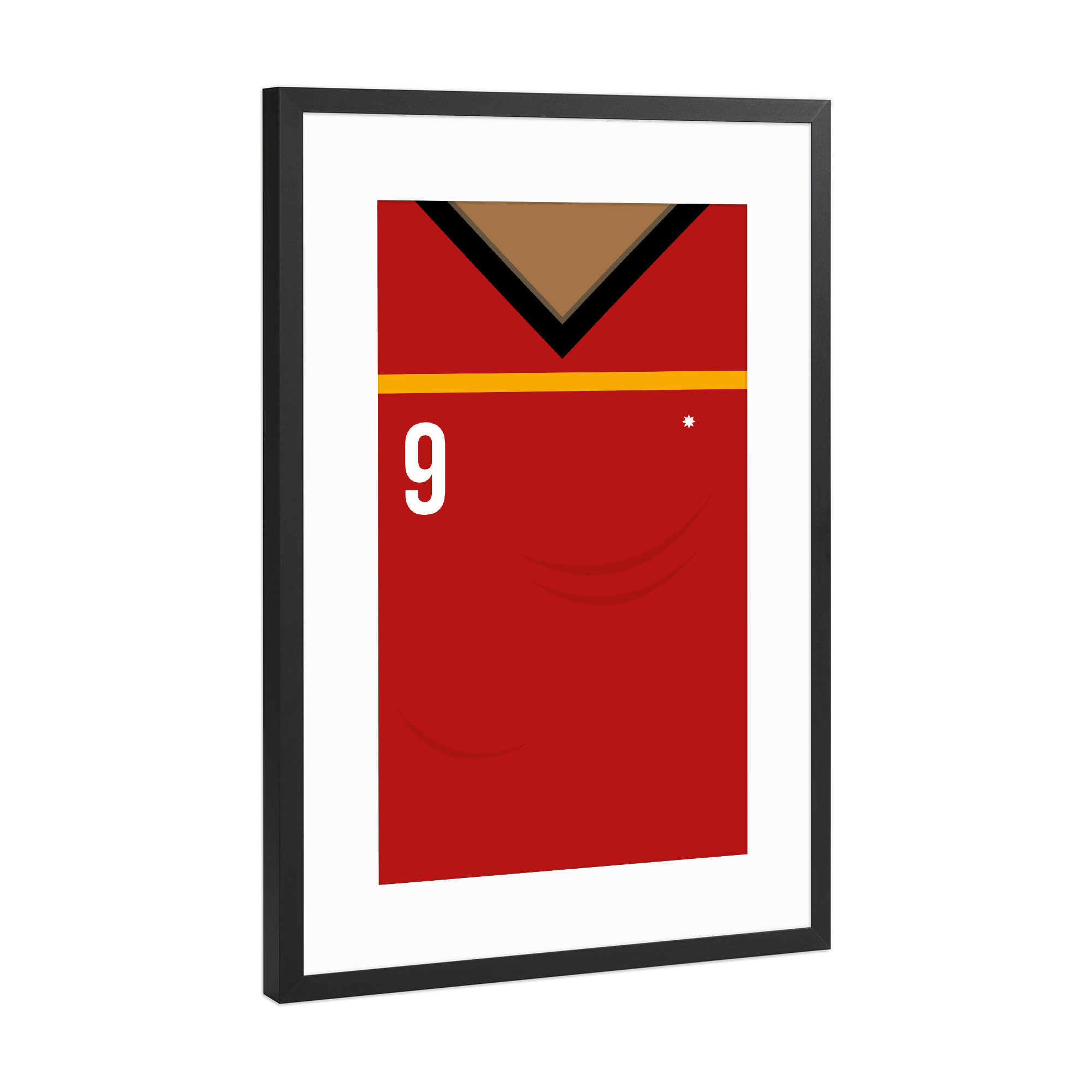 Poster mit Rahmen Schwarz (Metallic) "Nummer 9" artboxONE - Typografie,Sport / Fußball - Spanien,Fußball,Em,Nationalmannschaft,Deutschland,Ball