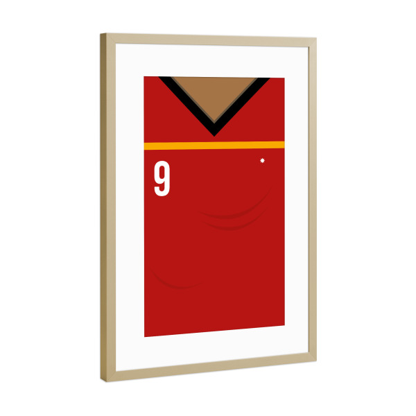 Poster mit Rahmen Gold "Nummer 9" artboxONE - Typografie,Sport / Fußball - Spanien,Fußball,Em,Nationalmannschaft,Deutschland,Ball