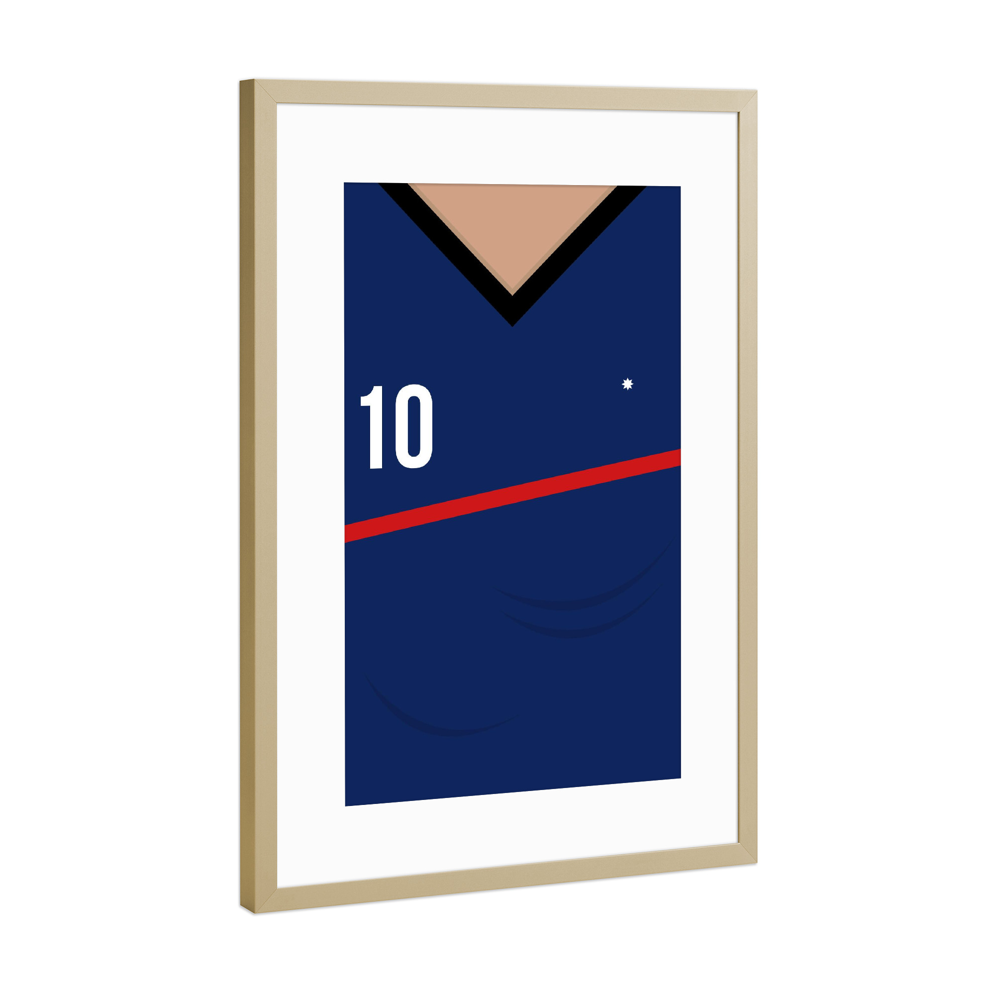 Poster mit Rahmen Gold "Nummer 10" artboxONE - Sport / Fußball - Fußball,Nationalmannschaft,Deutschland,Ball,Frankreich
