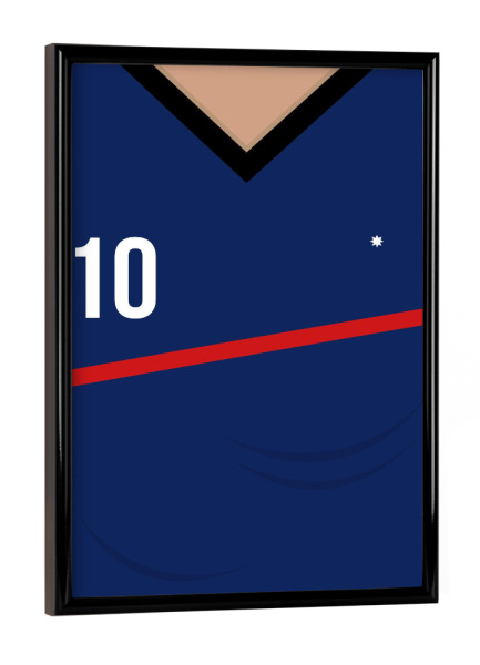 Poster mit schwarzem Rahmen "Nummer 10" artboxONE - Sport / Fußball - Fußball,Nationalmannschaft,Deutschland,Ball,Frankreich
