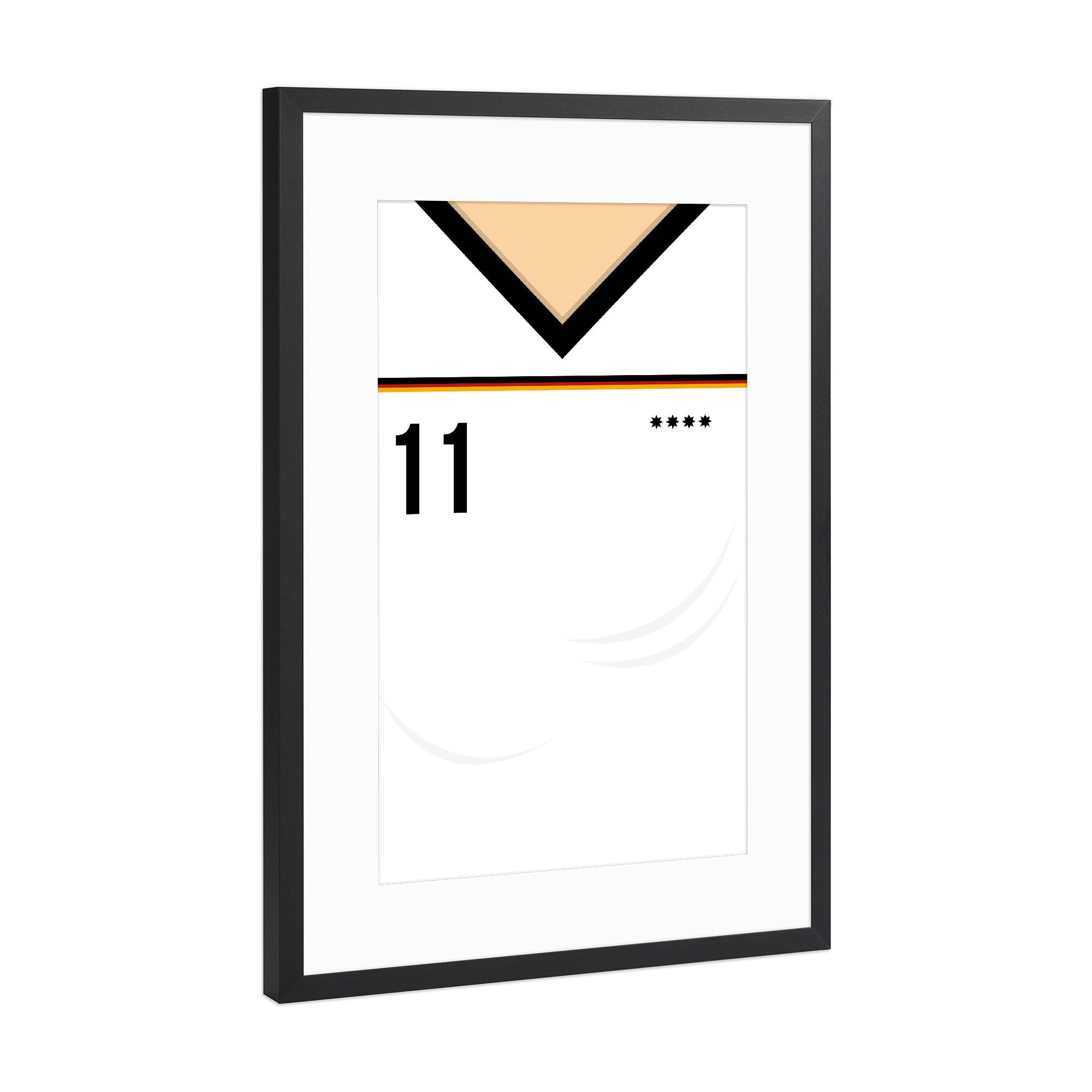 Poster mit Rahmen Schwarz (Metallic) "Nummer 11" artboxONE - Sport / Fußball - Fußball,Em,Nationalmannschaft,Deutschland,Ball,8bit