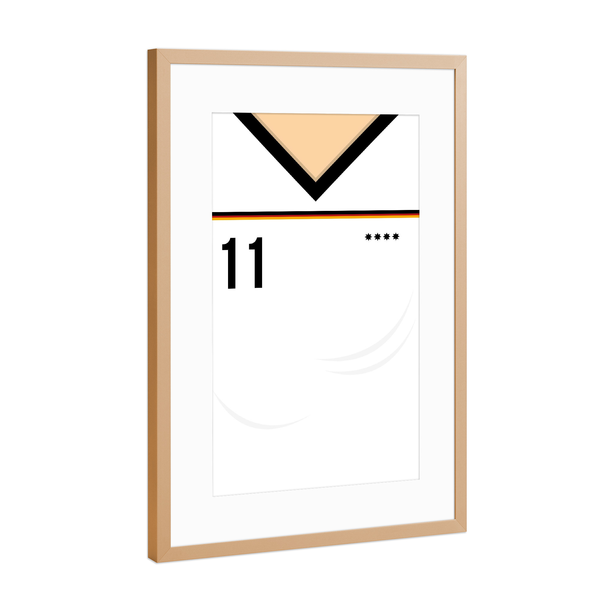 Poster mit Rahmen Kupfer "Nummer 11" artboxONE - Sport / Fußball - Fußball,Em,Nationalmannschaft,Deutschland,Ball,8bit