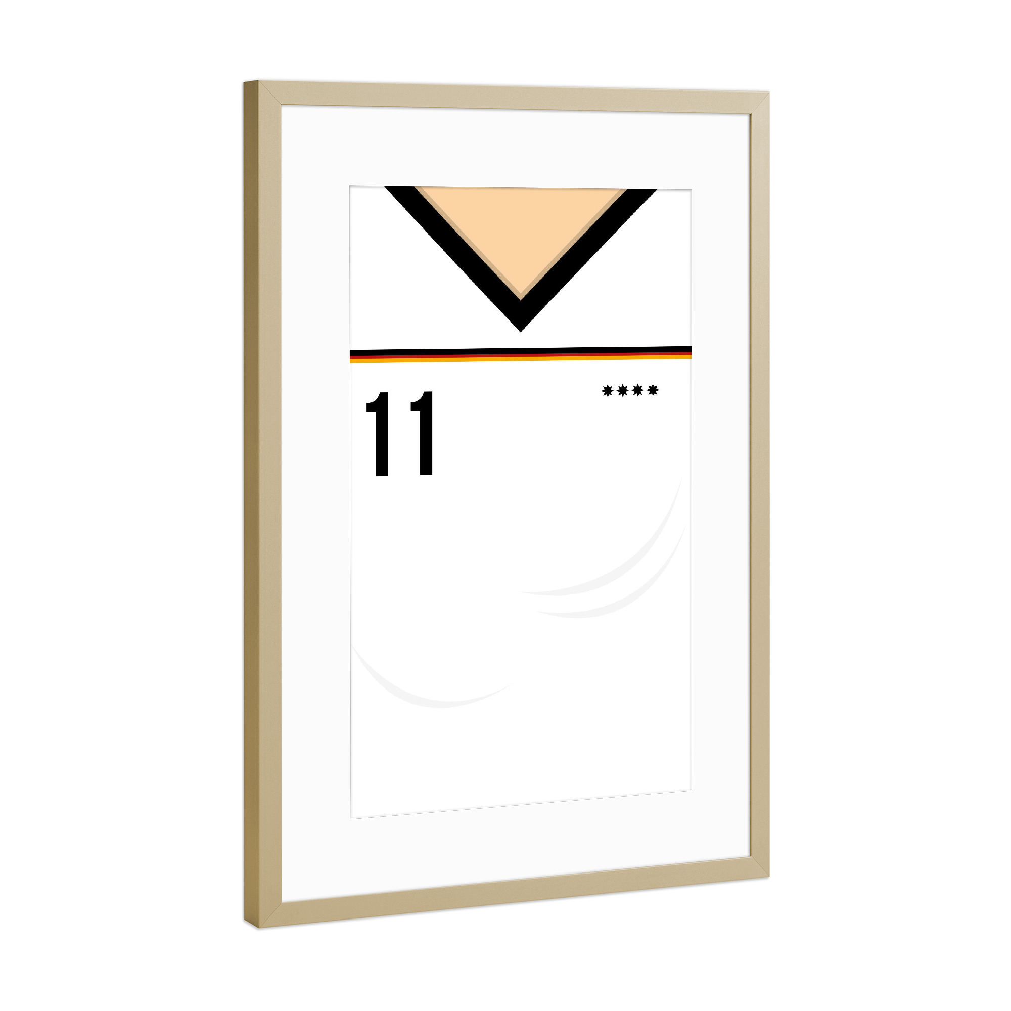 Poster mit Rahmen Gold "Nummer 11" artboxONE - Sport / Fußball - Fußball,Em,Nationalmannschaft,Deutschland,Ball,8bit