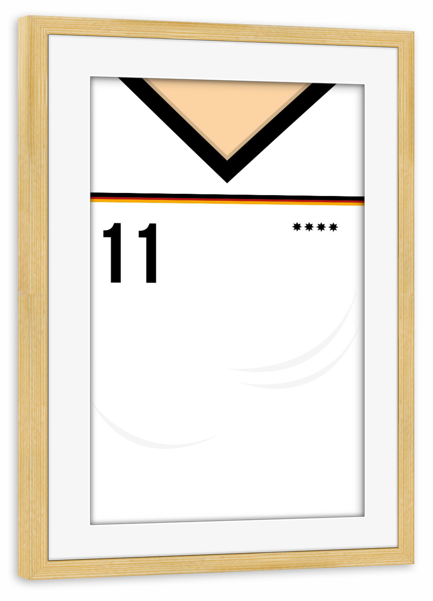 Poster mit Rahmen kiefer "Nummer 11" artboxONE - Sport / Fußball - Fußball,Em,Nationalmannschaft,Deutschland,Ball,8bit