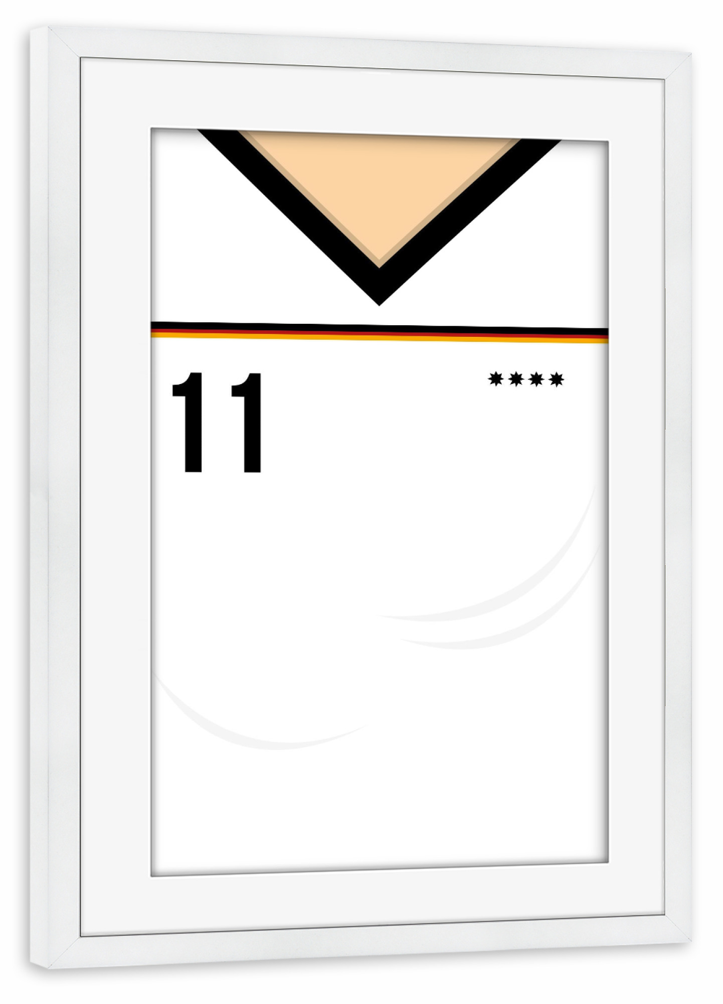 Poster mit Rahmen weiß "Nummer 11" artboxONE - Sport / Fußball - Fußball,Em,Nationalmannschaft,Deutschland,Ball,8bit