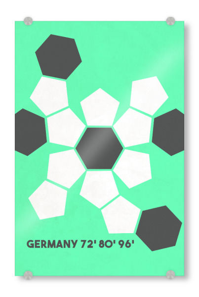 Acrylglasbild "Koordination" artboxONE - Typografie,Sport / Fußball - Fußball,Em,Nationalmannschaft,Deutschland,Ball,Koordinatioen,Geo