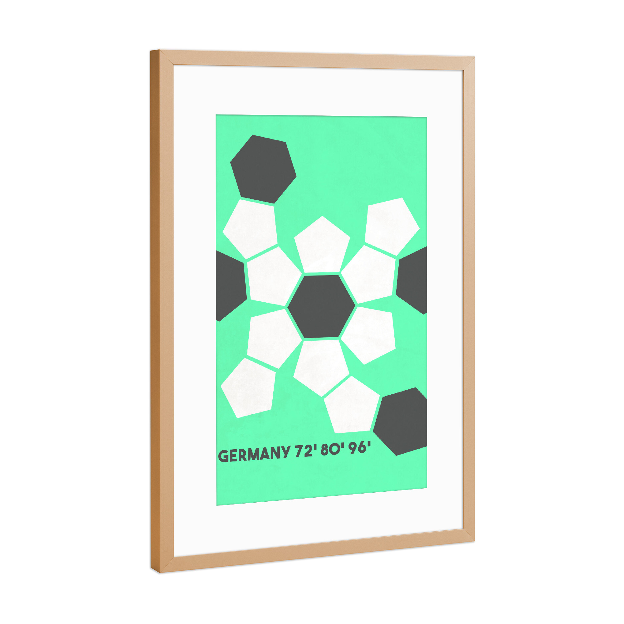 Poster mit Rahmen Kupfer "Koordination" artboxONE - Typografie,Sport / Fußball - Fußball,Em,Nationalmannschaft,Deutschland,Ball,Koordinatioen,Geo