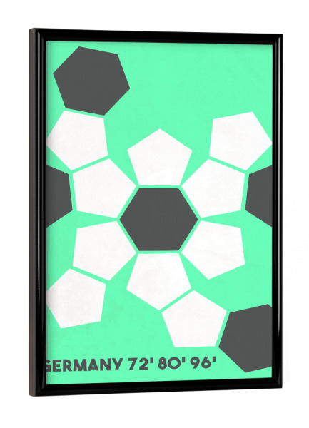 Poster mit schwarzem Rahmen "Koordination" artboxONE - Typografie,Sport / Fußball - Fußball,Em,Nationalmannschaft,Deutschland,Ball,Koordinatioen,Geo