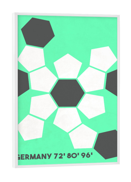 Poster mit weißem Rahmen "Koordination" artboxONE - Typografie,Sport / Fußball - Fußball,Em,Nationalmannschaft,Deutschland,Ball,Koordinatioen,Geo