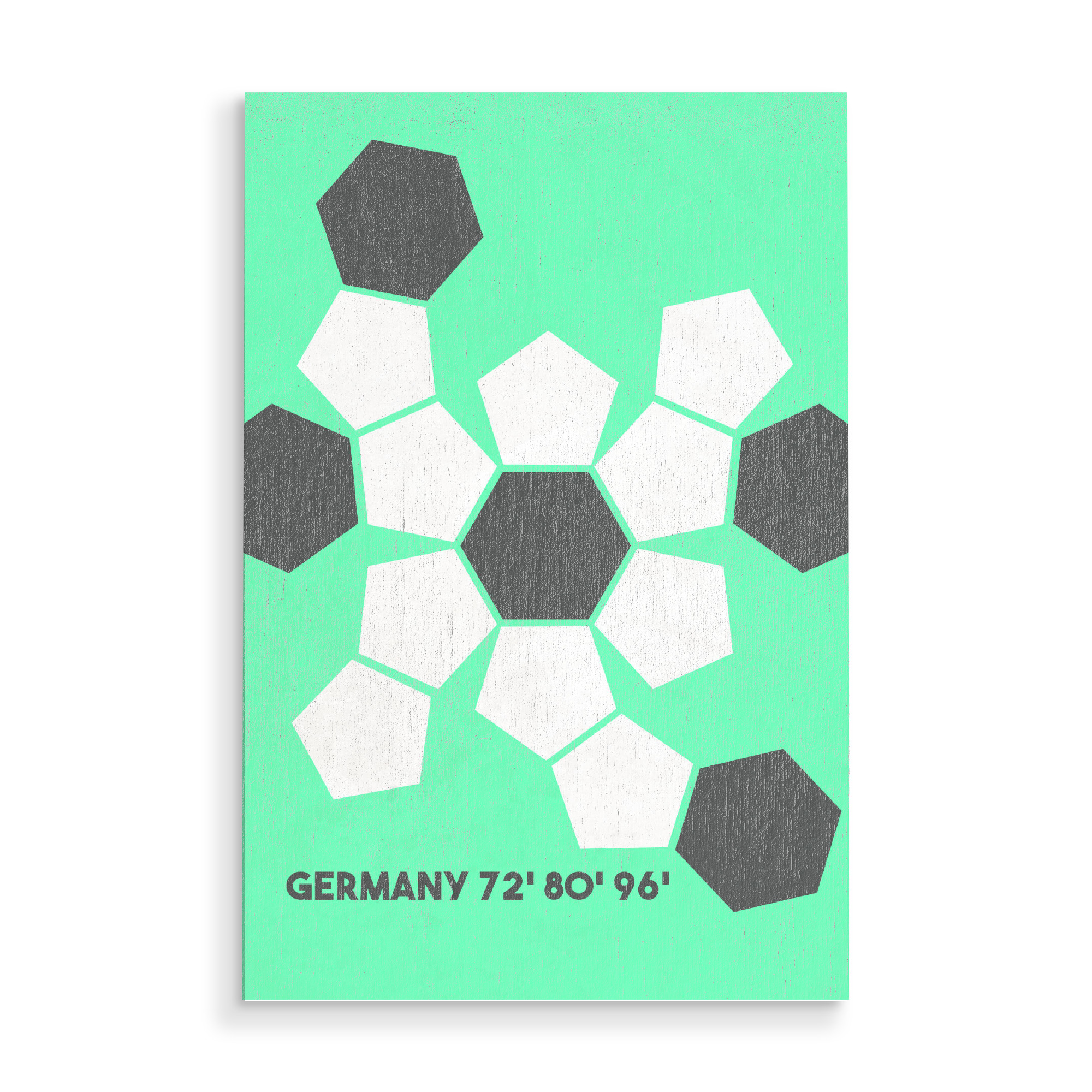 Holzbild "Koordination" artboxONE - Typografie,Sport / Fußball - Fußball,Em,Nationalmannschaft,Deutschland,Ball,Koordinatioen,Geo
