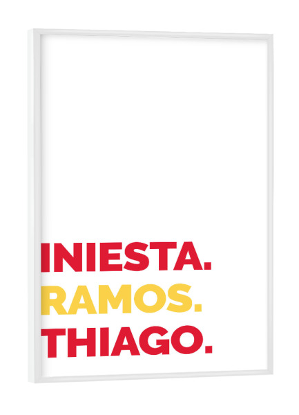 Poster mit weißem Rahmen "Tres" artboxONE - Typografie,Sport / Fußball - Fußball,Em,Nationalmannschaft,Spanien