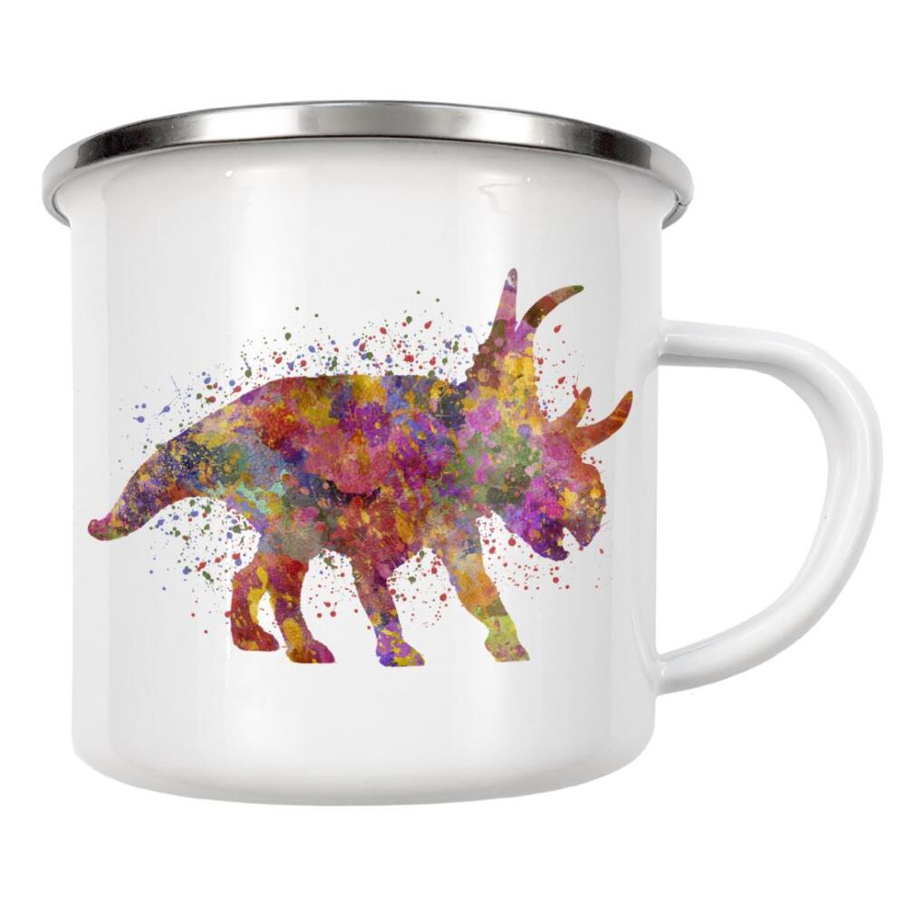 Emaille Tasse "Diabloceratops in watercolor" artboxONE - Tiere,Abstrakt