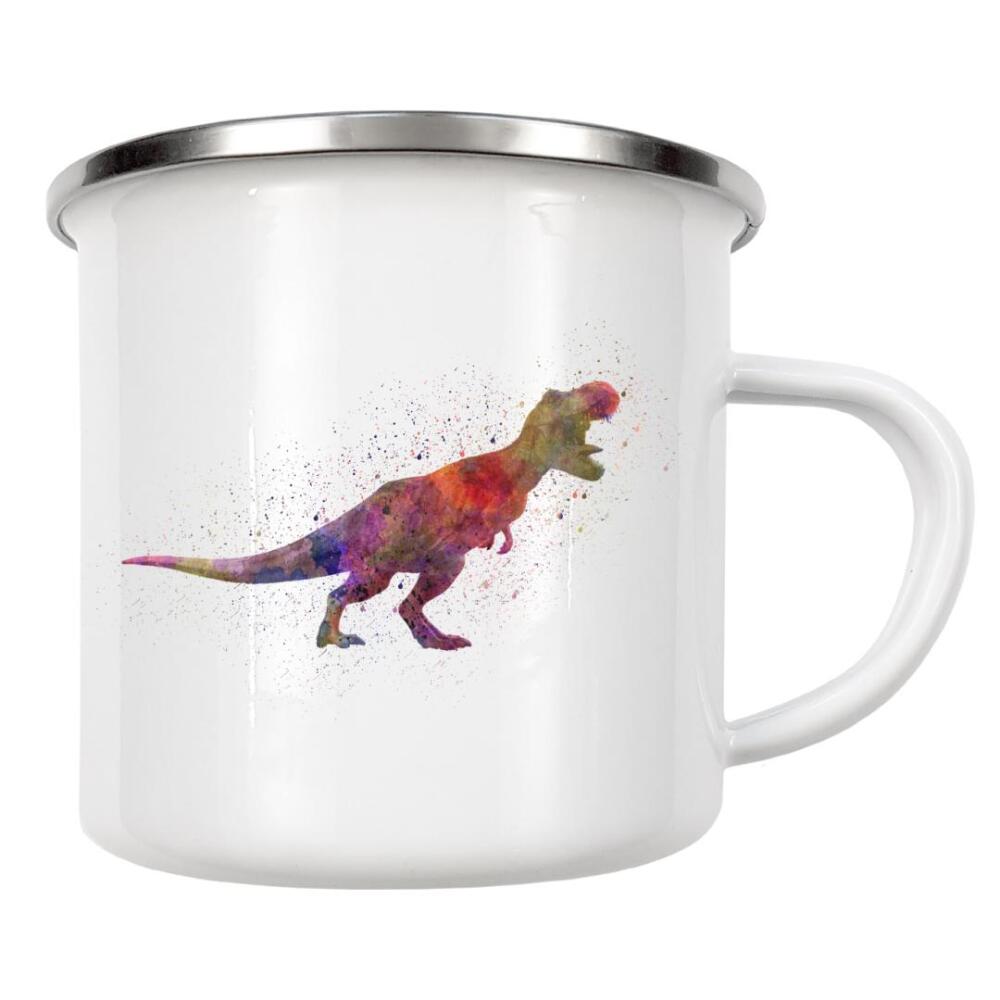 Emaille Tasse "Tyrannosaurus in watercolor" artboxONE - Tiere,Abstrakt