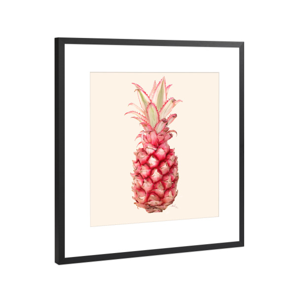 Poster mit Rahmen Schwarz (Metallic) "Pina" artboxONE - Essen & Trinken,Essen & Trinken,Reise / Strand und Meer - Ananas,Urlaub,Karibik,Knallfarben