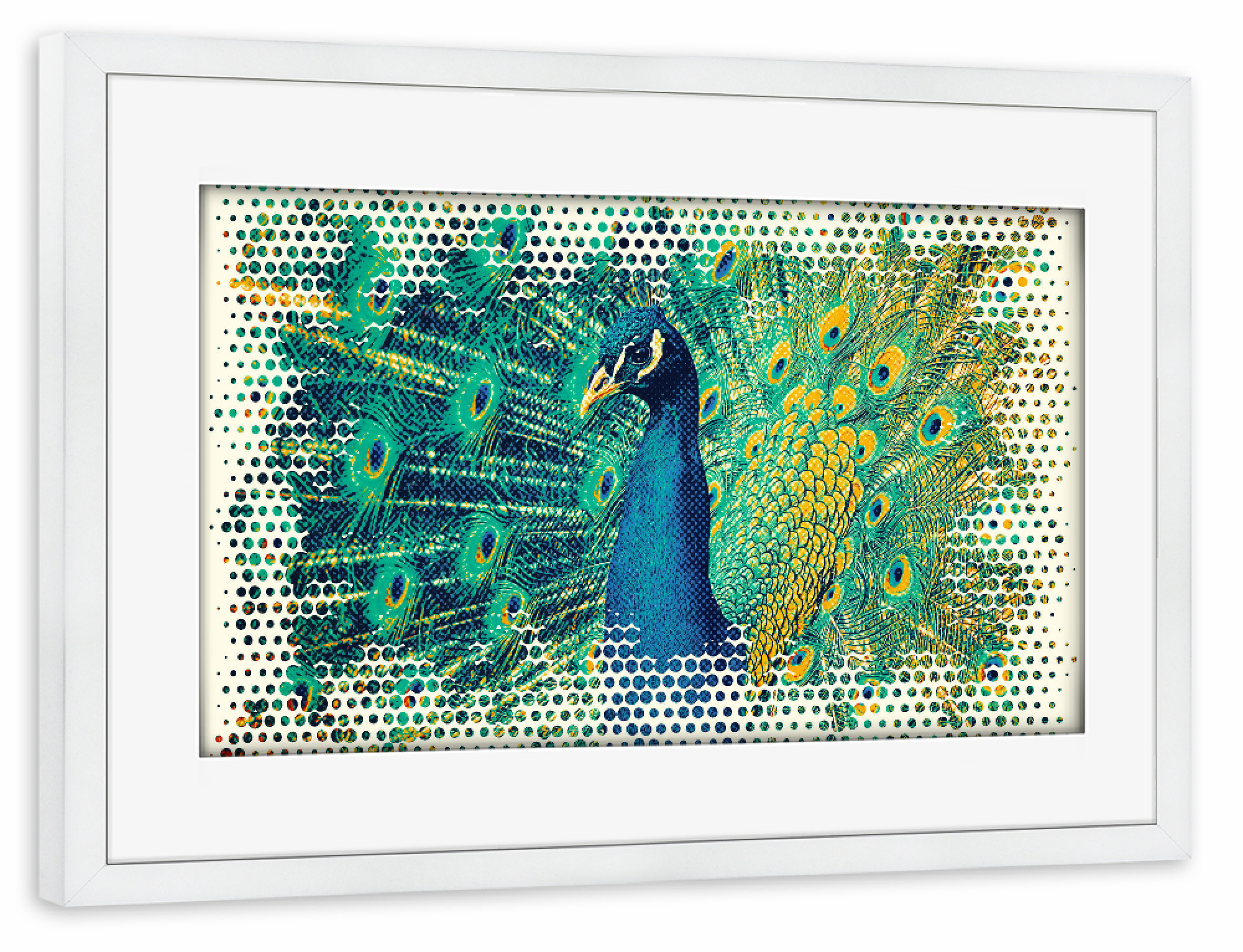 Poster mit Rahmen weiß "Peacock Art" artboxONE - Tiere,Für Mama
