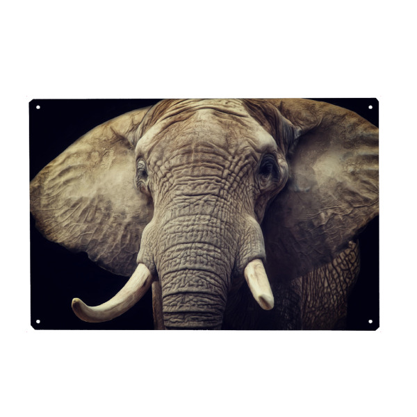 Metall Poster "Elefanten Portrait" artboxONE - Tiere,Reise / Afrika,Männer