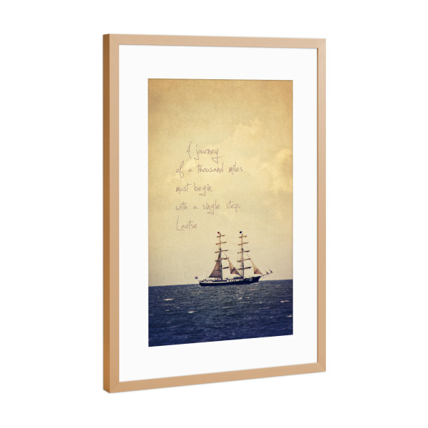 Poster mit Rahmen Kupfer "Sailing" artboxONE - Typografie,Reise / Strand und Meer