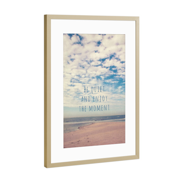 Poster mit Rahmen Gold "Amrum Moments" artboxONE - Typografie,Reise / Strand und Meer,Für Mama