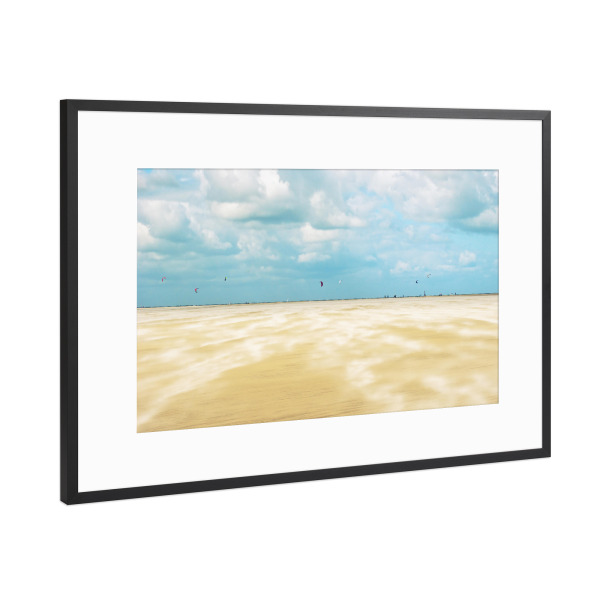 Poster mit Rahmen Schwarz (Metallic) "Am Strand" artboxONE - Reise,Reise / Strand und Meer