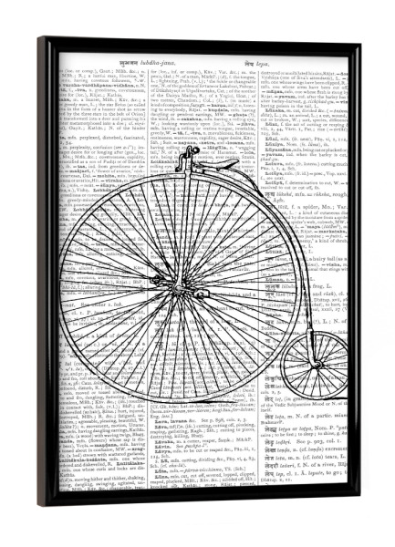 Poster mit schwarzem Rahmen "Bicycle" artboxONE - Schwarzweiß,Retro,Fiktion