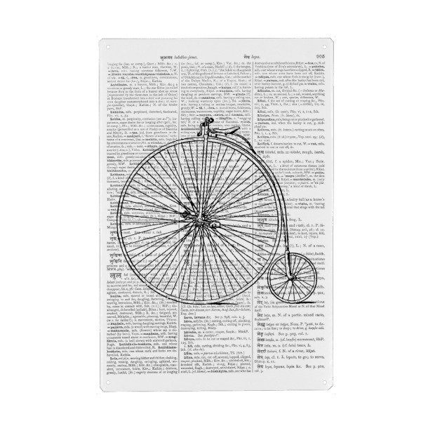 Metall Poster "Bicycle" artboxONE - Schwarzweiß,Retro,Fiktion