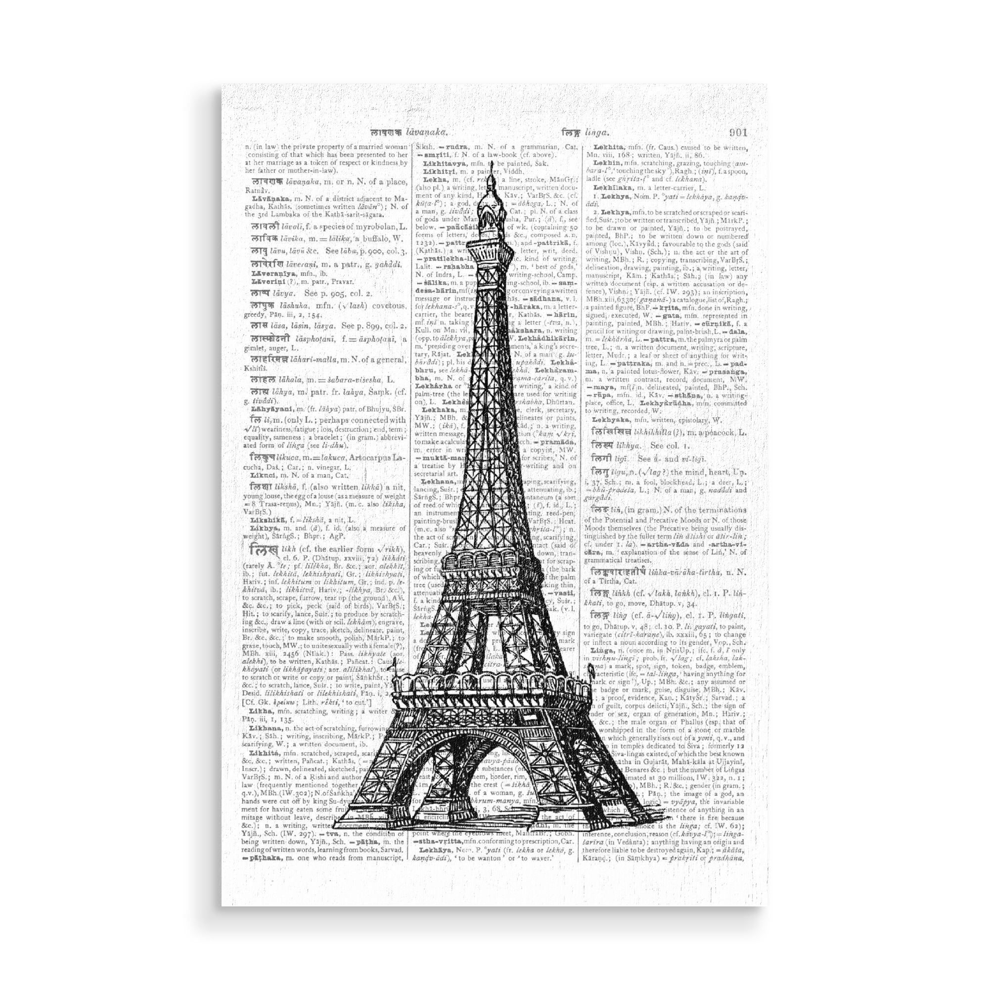 Holzbild "Paris In Letters" artboxONE - Städte,Schwarzweiß