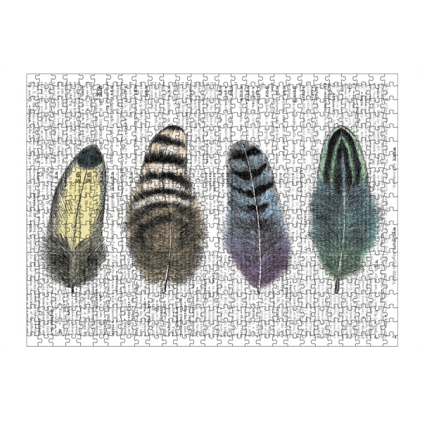 Puzzle Ravensburger "Feathers" artboxONE - Tiere,Schwarzweiß,Retro