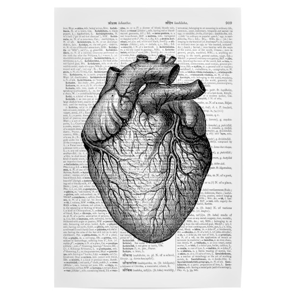 Poster 30x20 cm "Heart" artboxONE - Schwarzweiß