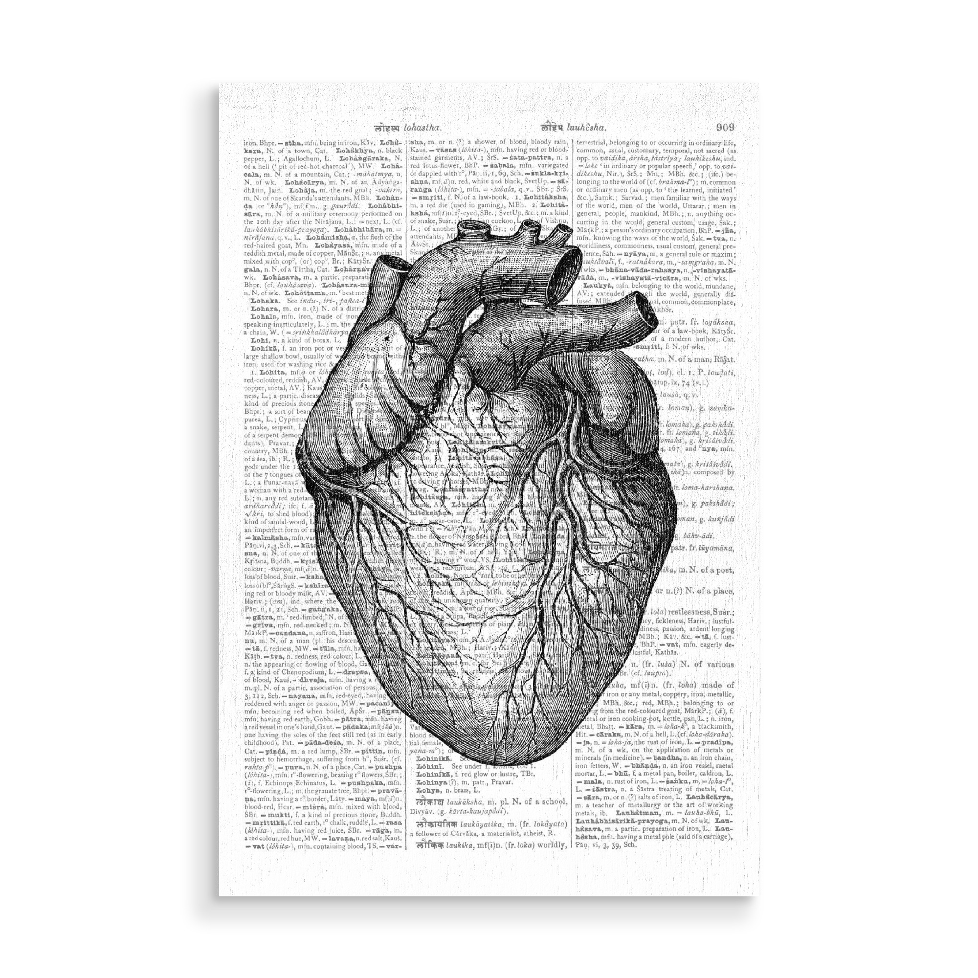 Holzbild "Heart" artboxONE - Schwarzweiß