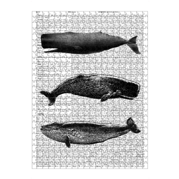 artboxONE Puzzle "Whale Crowd" artboxONE - Tiere,Schwarzweiß,Unterwasser,Retro,Fiktion