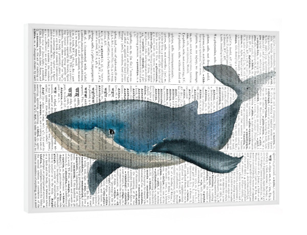 Poster mit weißem Rahmen "Blue Whale" artboxONE - Tiere,Unterwasser,Retro,Fiktion