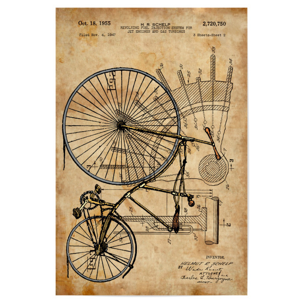 Poster 30x20 cm "Steampunk Bicycle" artboxONE - Retro,Fiktion