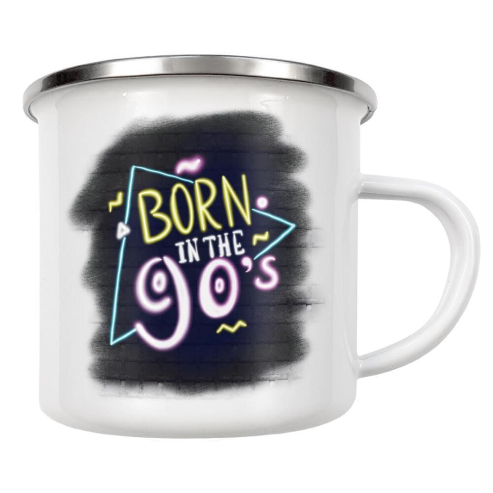 Emaille Tasse "Born In The 90s" artboxONE - Typografie,Lustig