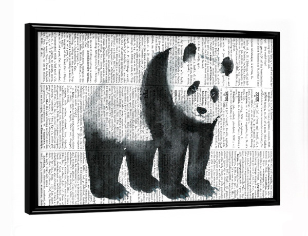 Poster mit schwarzem Rahmen "Aquarell Panda" artboxONE - Tiere,Schwarzweiß,Fiktion