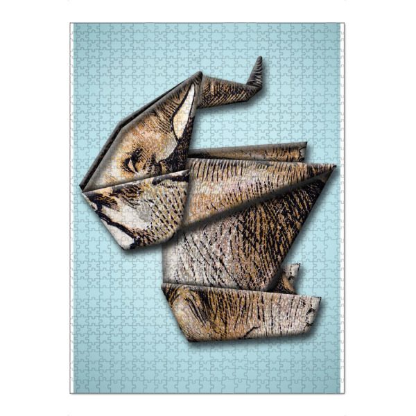 Puzzle Ravensburger "Blue elephant" artboxONE - Tiere,Origami