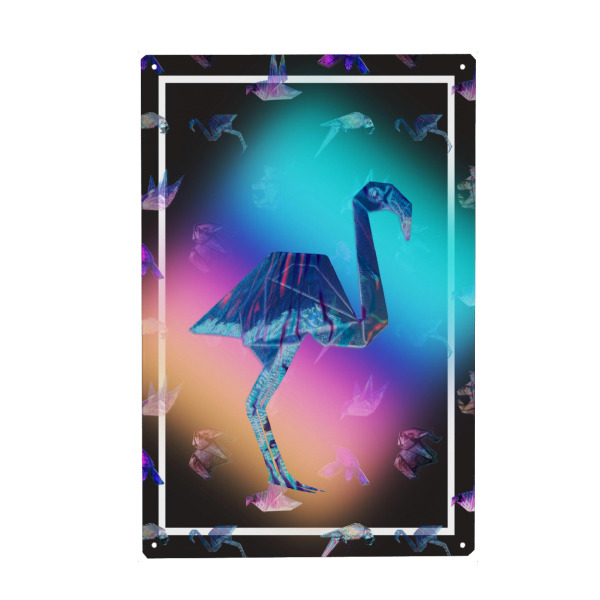 Holzbild "Flamingo" artboxONE - Tiere,Geometrie,Origami