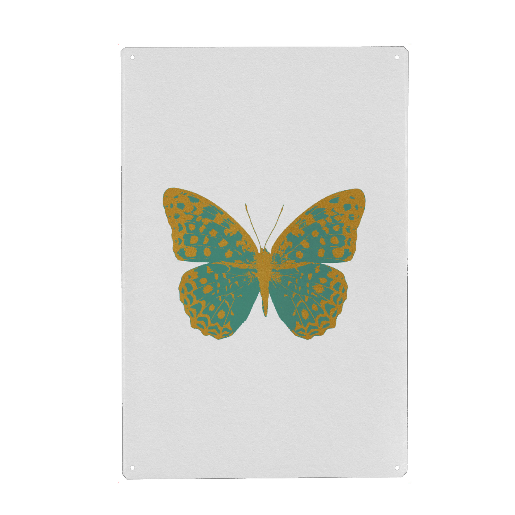 Holzbild "Gold and Green Butterfly" artboxONE - Natur,Tiere,Abstrakt